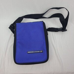 Nintendo Gameboy Advance SP Black Blue Pouch Travel Carrying Case Shoulder Strap